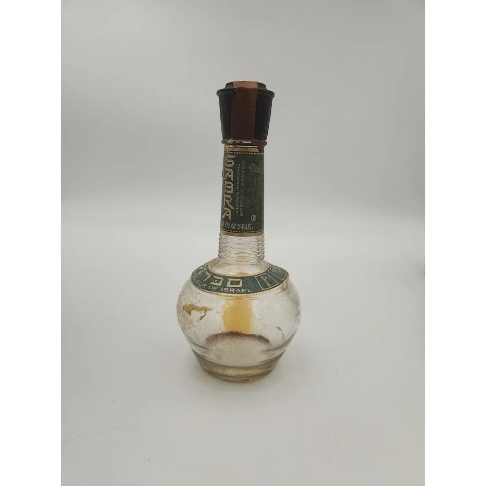 Vintage Sabra Orange Chocolate Liqueur Empty Glass Bottle Israel Park Avenue NY